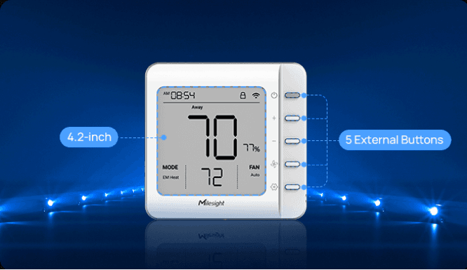 Termostato Inteligente LoRaWAN para Hvac / 4 Etapas Calefacción + 2 Refrigeración / Compatible con Bombas de Calor y Calderas / Control Inalámbrico de Largo Alcance / Automatización de Edificios (bms) image 8